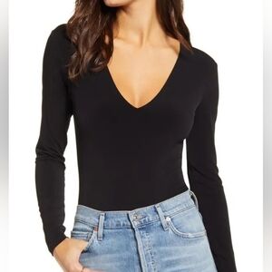 Leith Black V-Neck Bodysuit